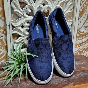 Coach Allegra Slip On Sneaker. Navy Blue. Size 6B.